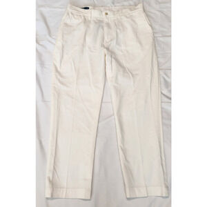 Polo Ralph Lauren Pants Men's 36x30 White Cream Khaki Chino Flat Front Preston